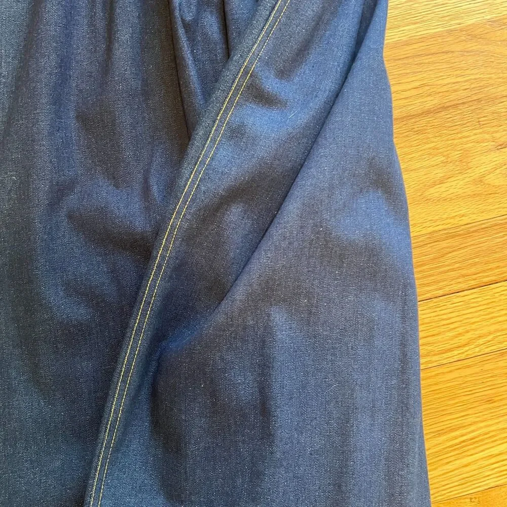 Vintage Sag Harbor Denim Midi Skirt Made in USA med wash sz 13/14